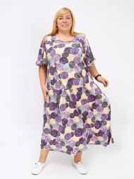 Платье женское 519Б Фиолетовый, круги